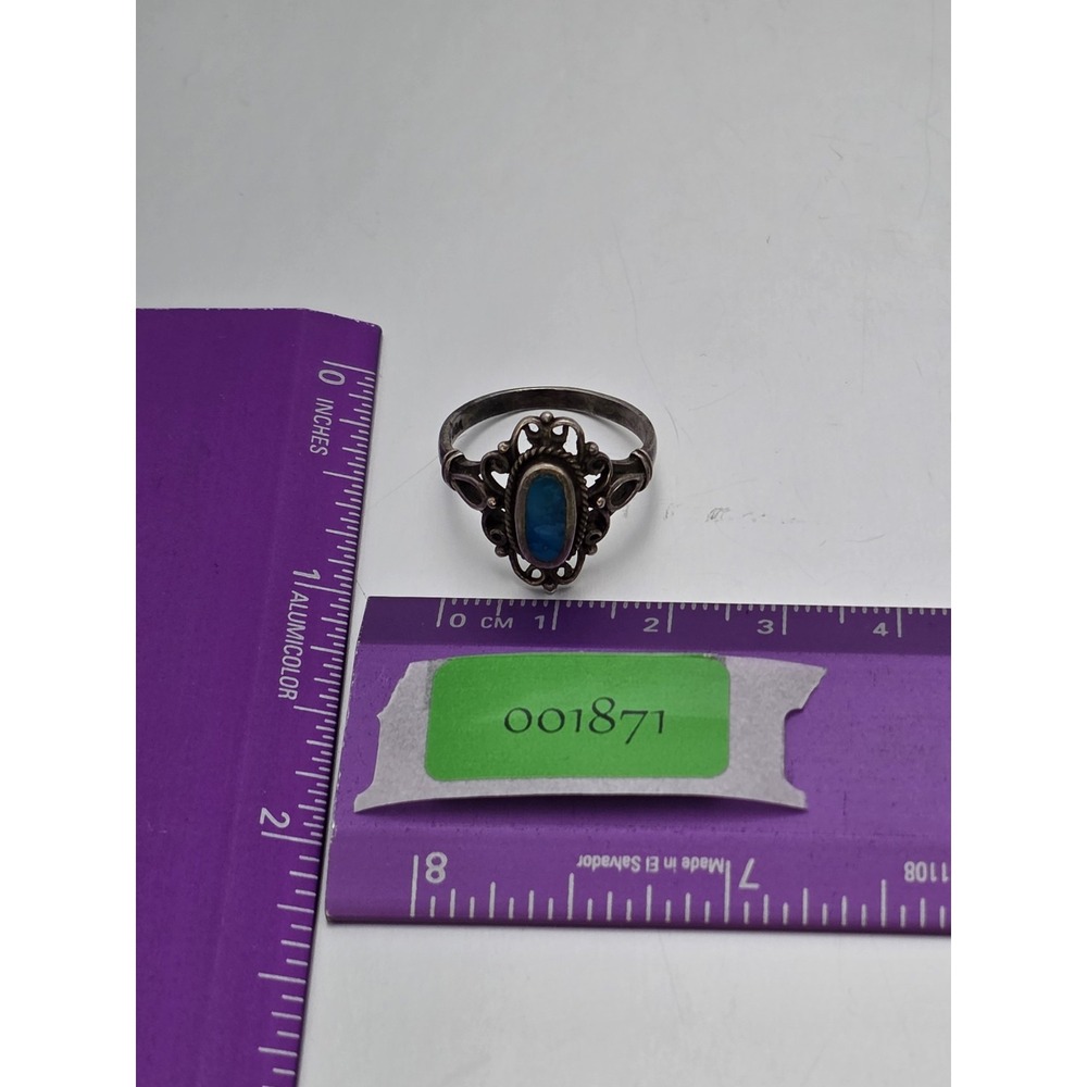 Adams Sterling Silver Ring with Blue Oval Stone Size 7 - Picture 11 of 11